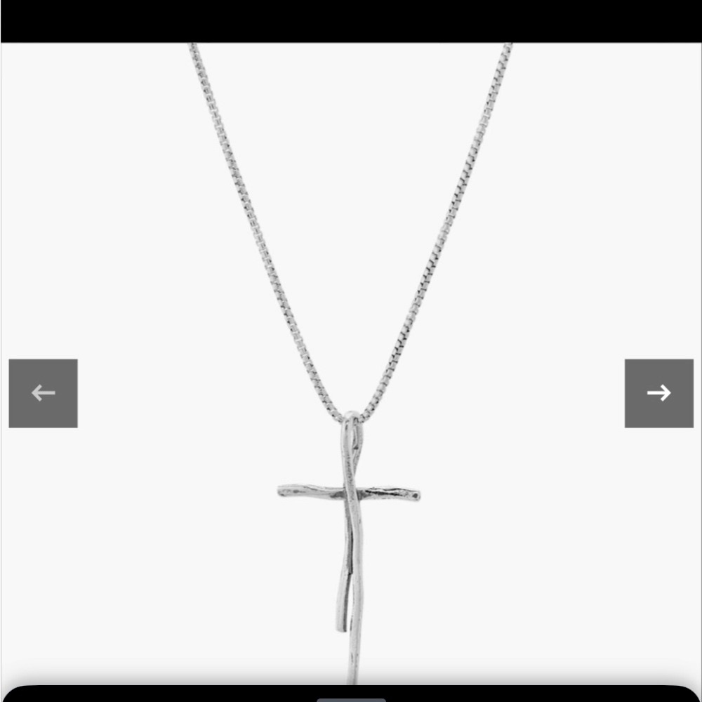 Organic Cross Pendant Necklace - Picture 6 of 8
